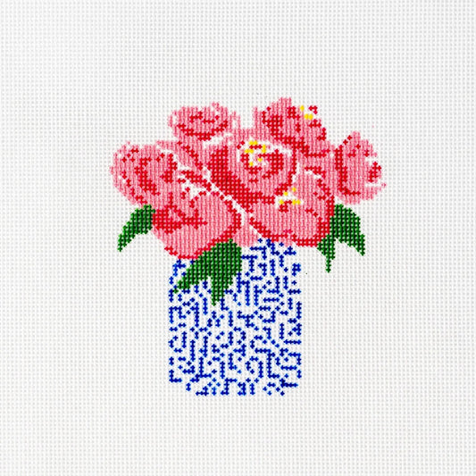 Pink Peonies Needlepoint Canvas