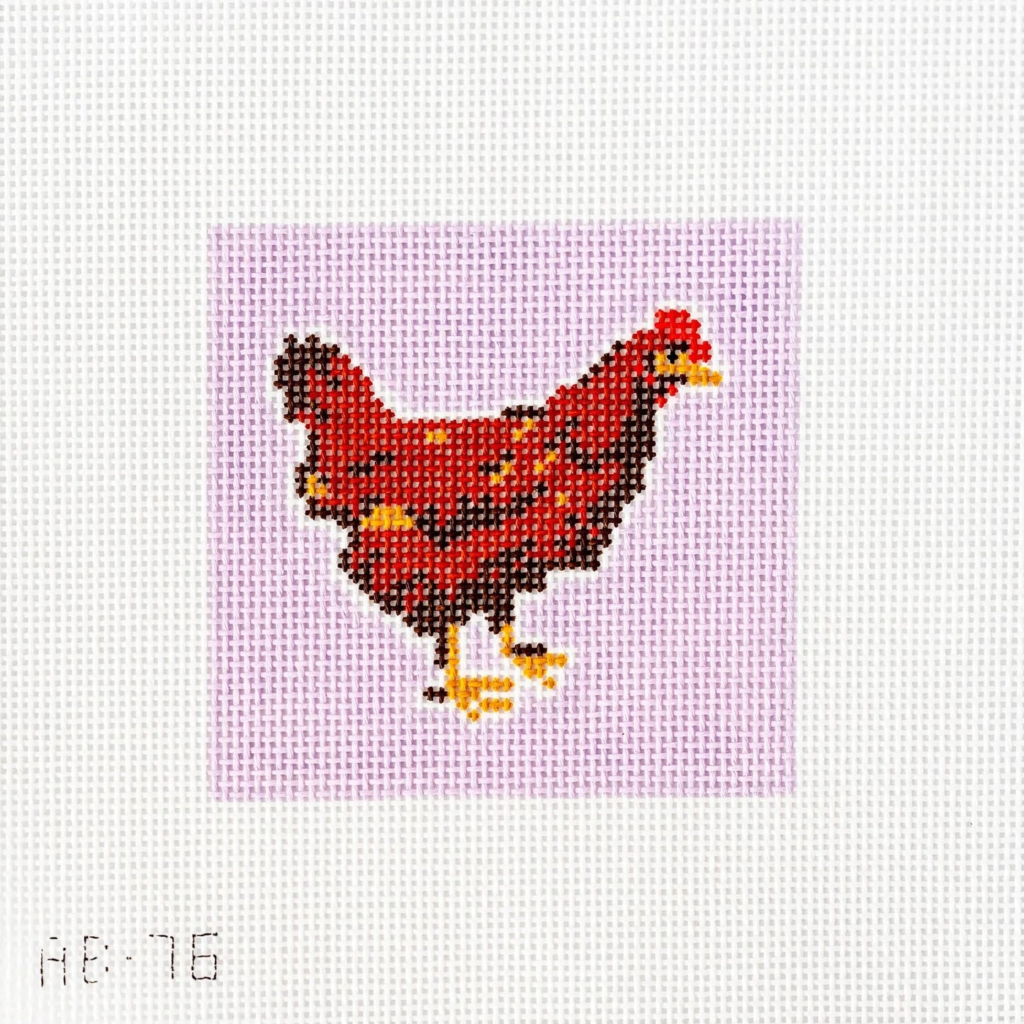 Chicken Coaster - Ginger (Red) Needlepoint Canvas