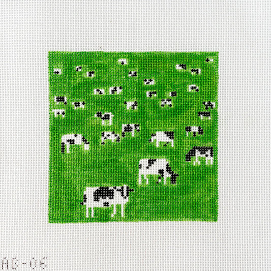 Grazing Cows Needlepoint Canvas