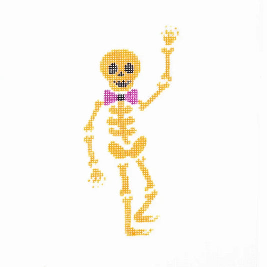 Orange Skeleton Needlepoint Canvas