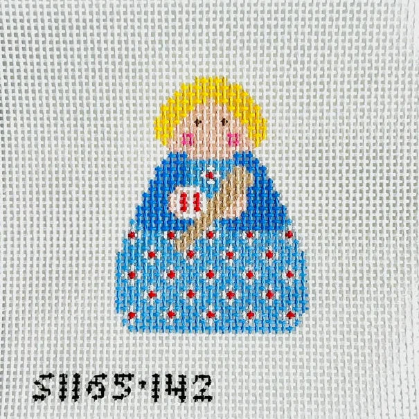 Baseball Girl Stitch-It Angel Needlepoint Canvas