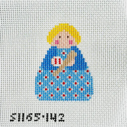 Baseball Girl Stitch-It Angel Needlepoint Canvas