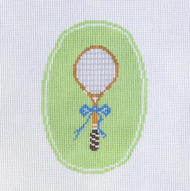 Tennis Racket Oval Needlepoint Canvas