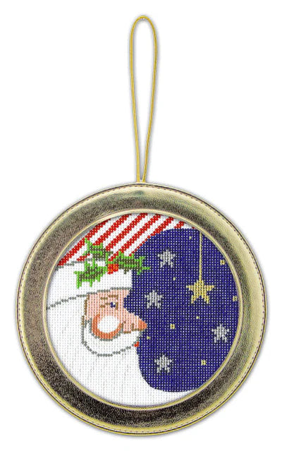 Gold Self Finishing Round Ornament with Loop