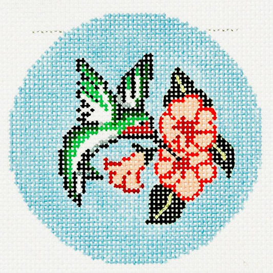Hummingbird Round Needlepoint Canvas