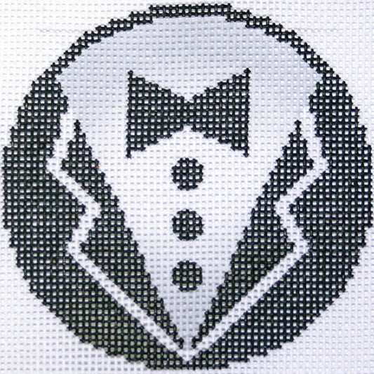 Formal Tux Round Needlepoint Canvas