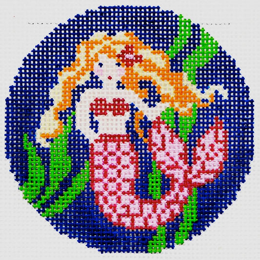 Mermaid Round Needlepoint Canvas