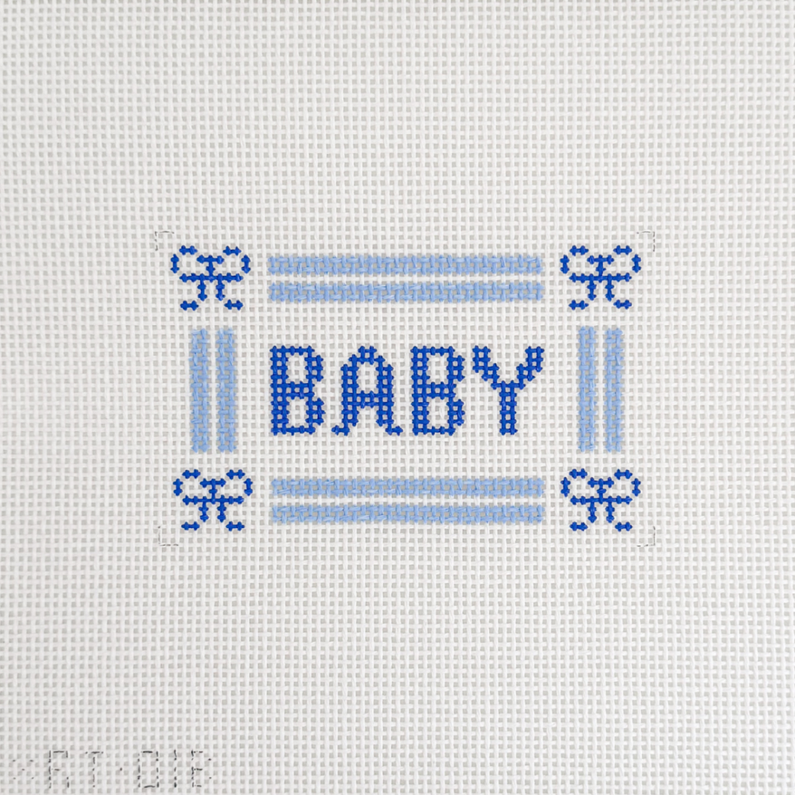 Blue Baby Sign Needlepoint Canvas