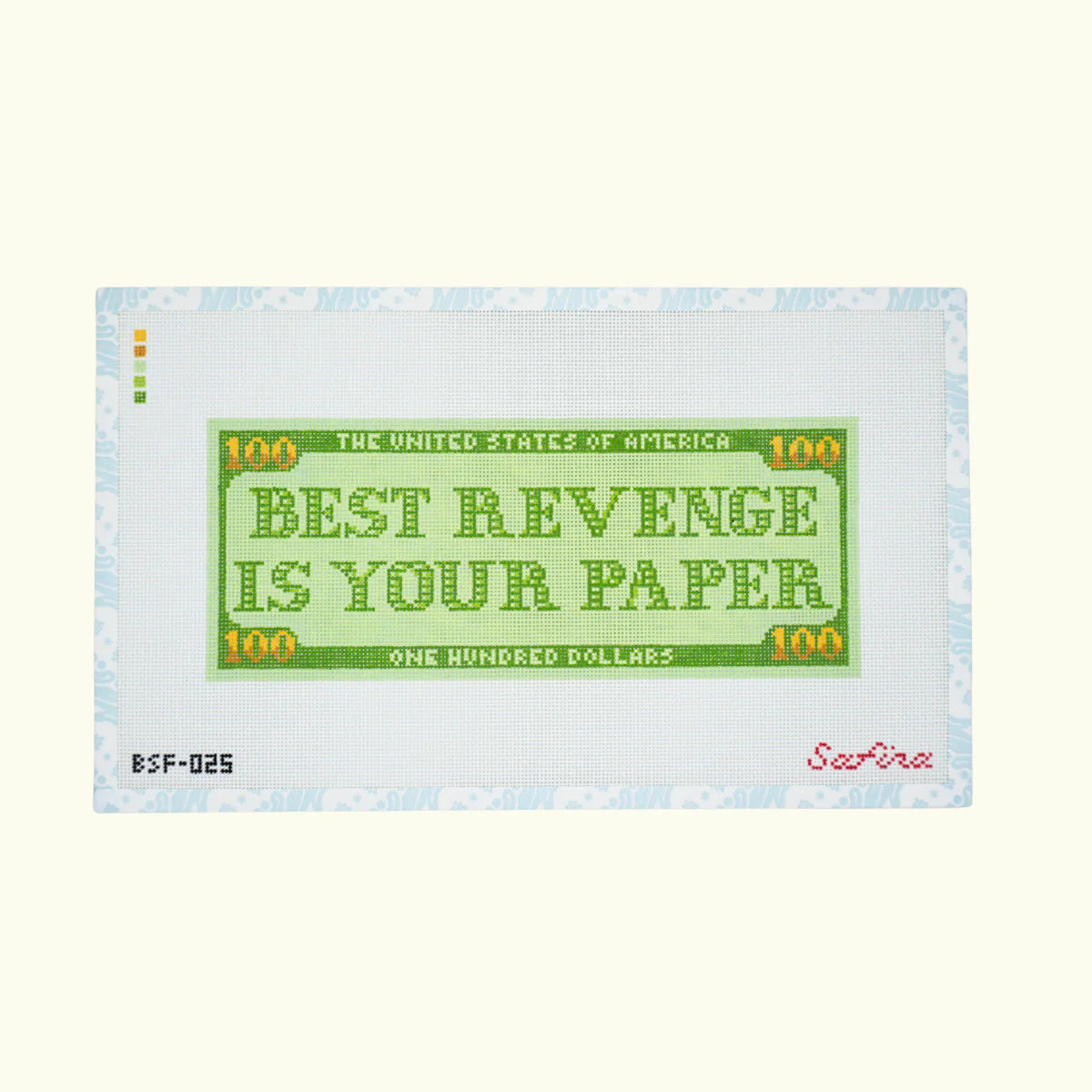 Large Best Revenge is Your Paper Needlepoint Canvas