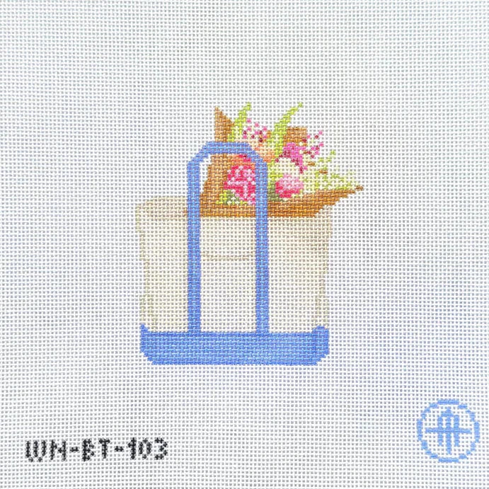 Bouquet Boat Tote Needlepoint Canvas