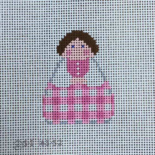 Pink Gingham Dress Stitch-It Angel Needlepoint Canvas