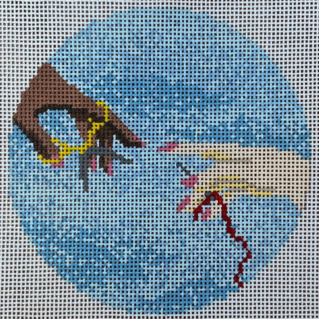 Creation of a Needlepointer Round Needlepoint Canvas