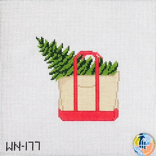 Christmas Tree Boat Tote Needlepoint Canvas