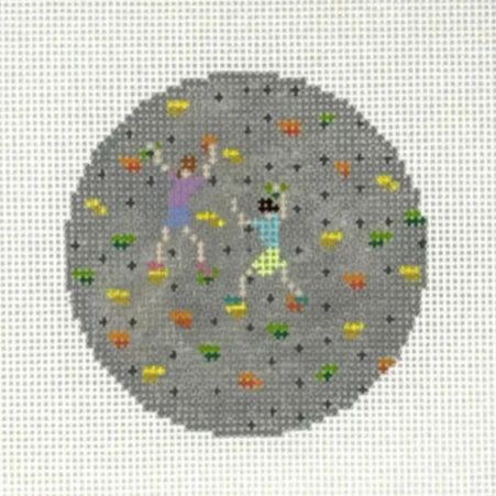 Climbers Round Needlepoint Canvas