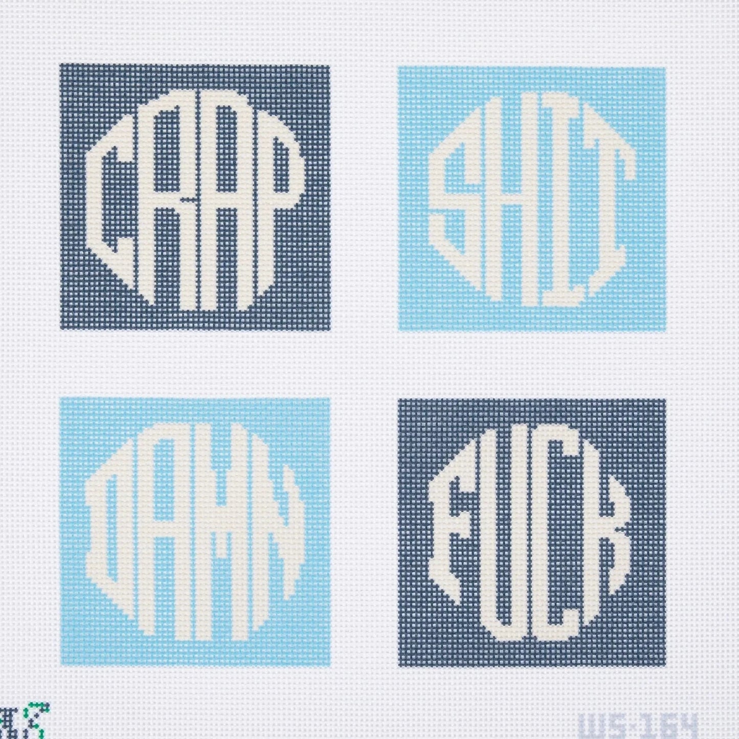 Coastal Blues Dirty Coasters Needlepoint Canvas