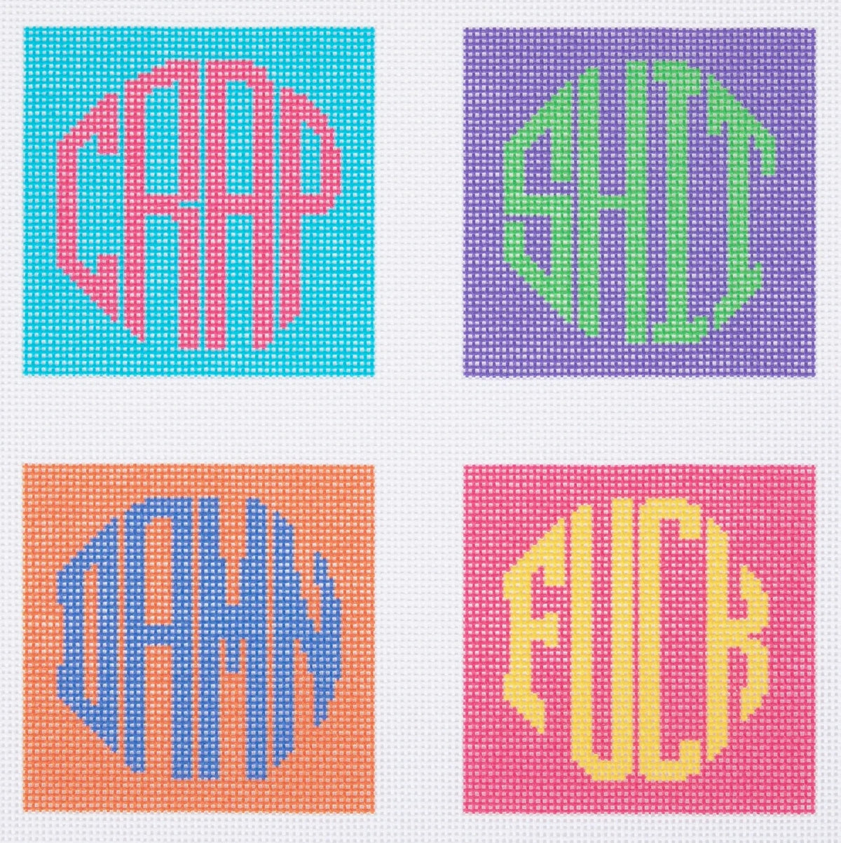 Color Block Dirty Coasters Needlepoint Canvas