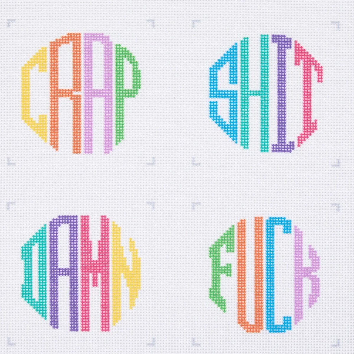 Multicolor Dirty Coasters Needlepoint Canvas