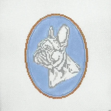 French Bulldog Cameo Needlepoint Canvas