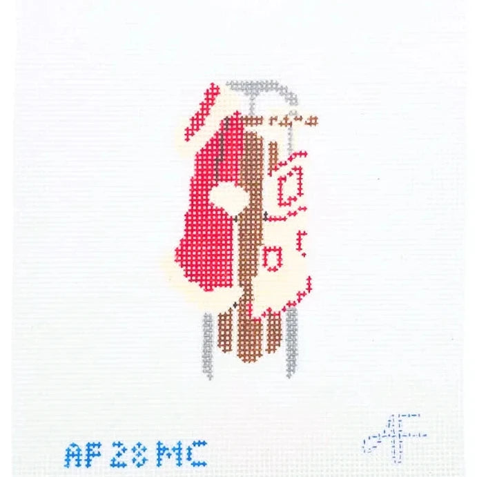 Mrs. Claus Sled Needlepoint Canvas