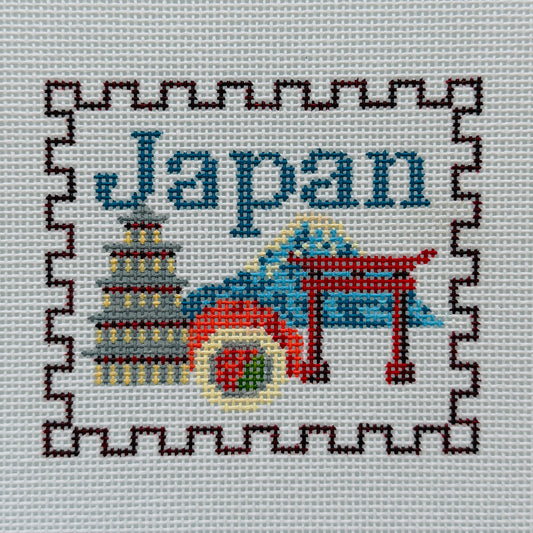 Japan Stamp Needlepoint Canvas