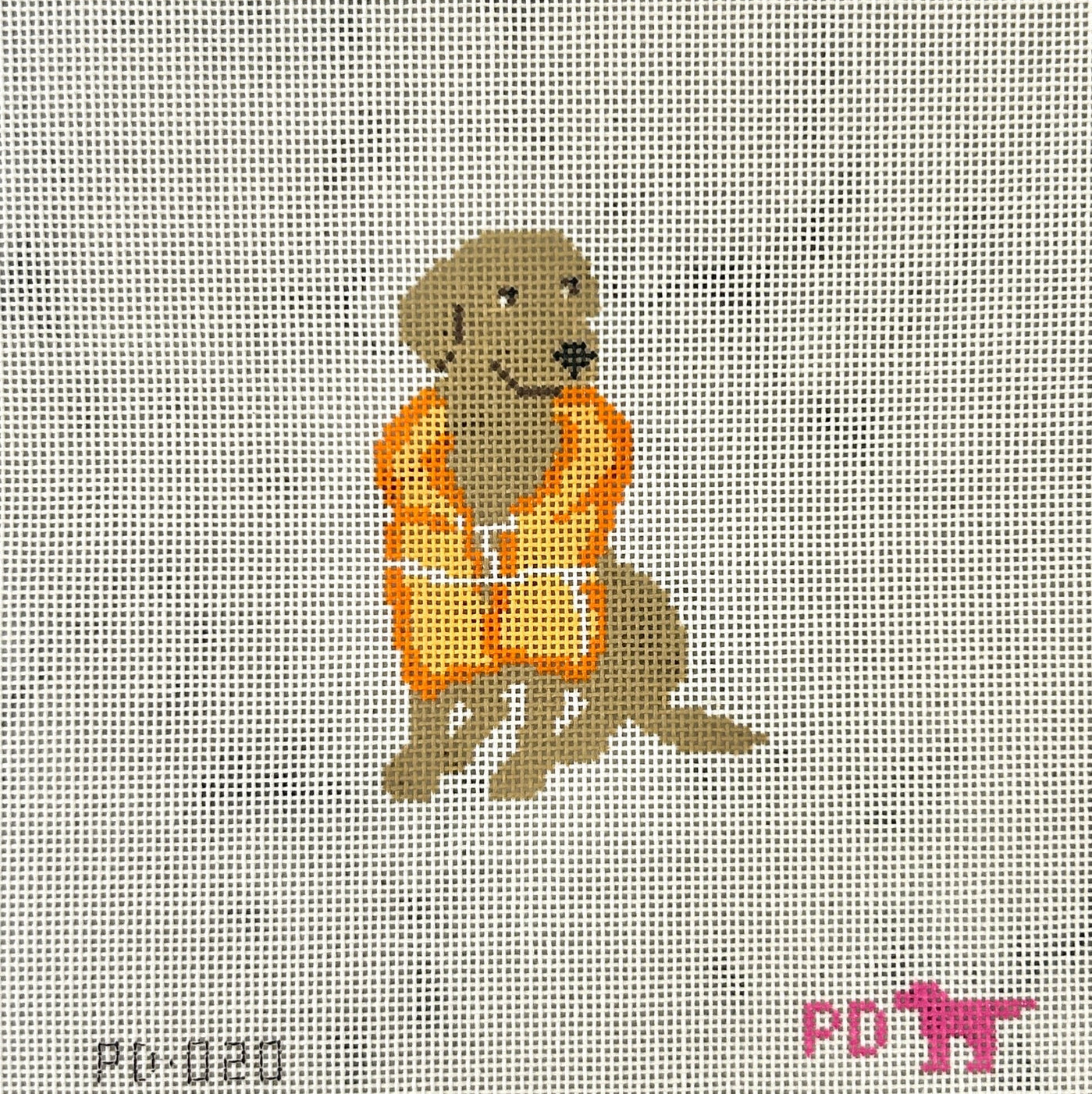 Yellow Lab in Life Jacket Needlepoint Canvas