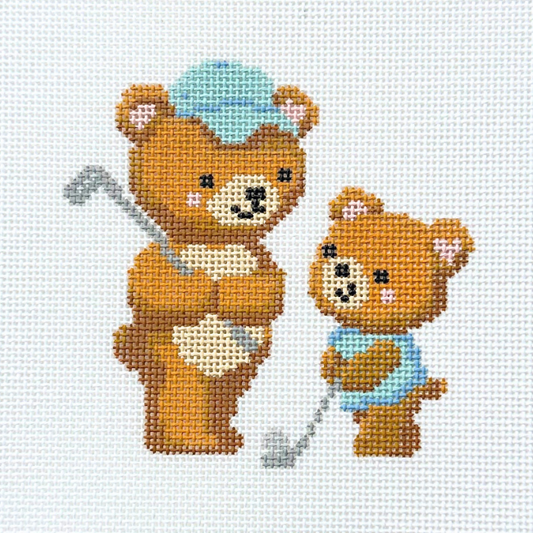 Golf Buddy Bears Needlepoint Canvas