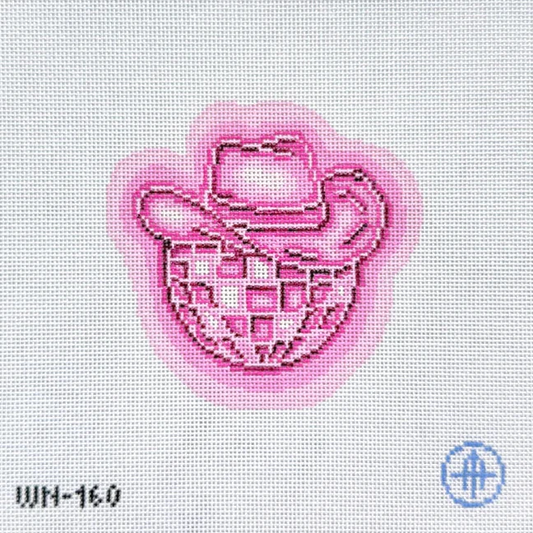 Disco Cowgirl Neon Sign Needlepoint Canvas