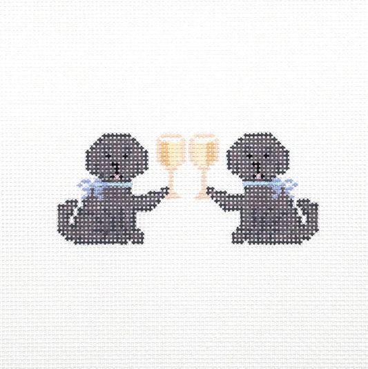 Drinking Buddies - Black Lab Needlepoint Canvas