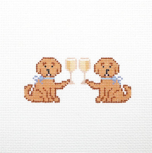 Drinking Buddies - Yellow Lab Needlepoint Canvas