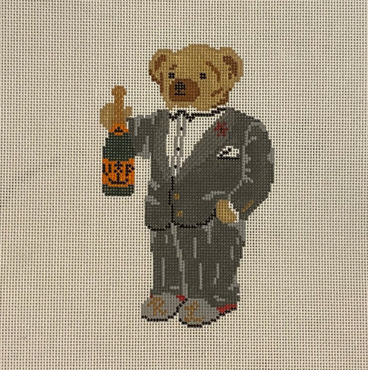 Champagne Bear Needlepoint Canvas