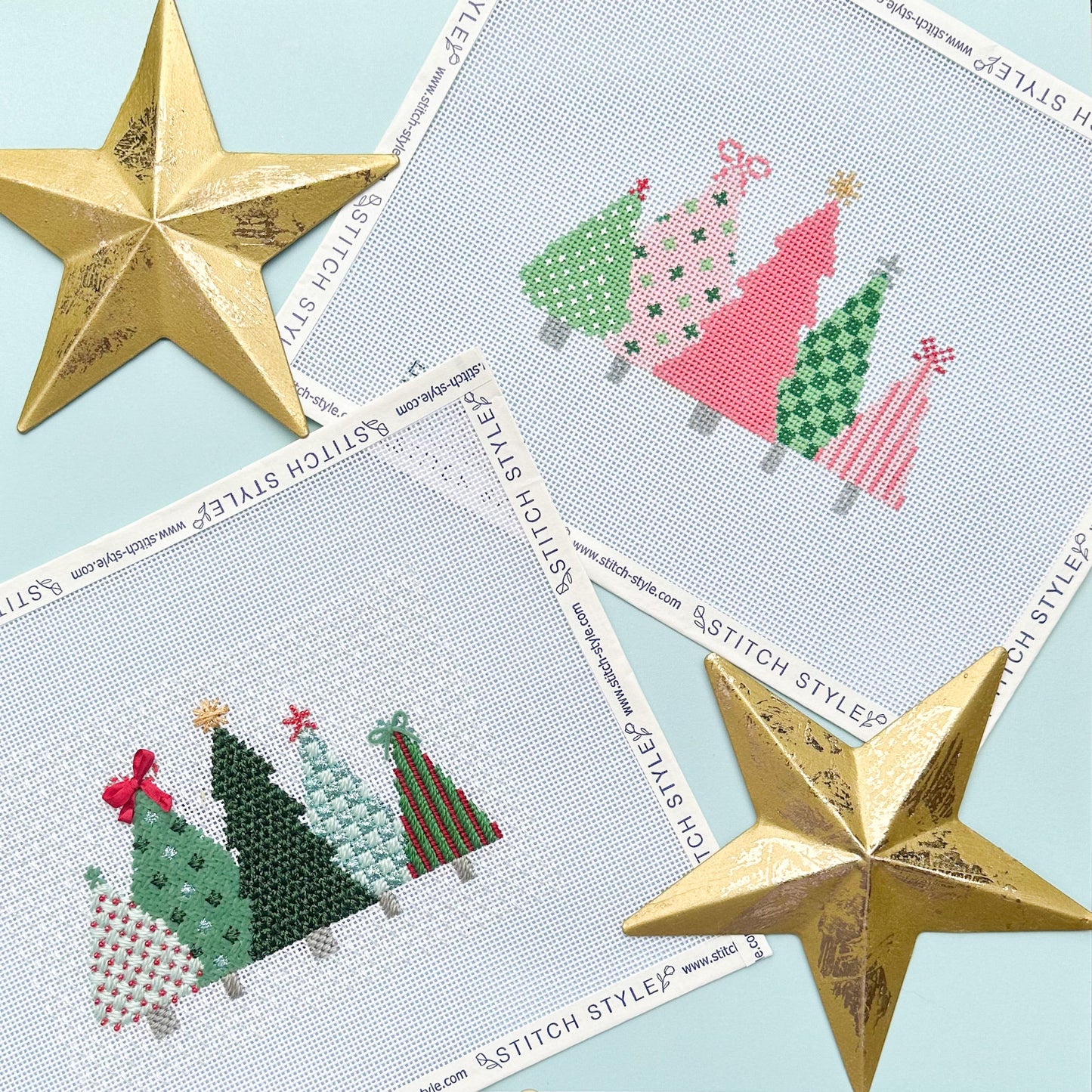 Line of Trees Needlepoint Canvas & Stitch Guide