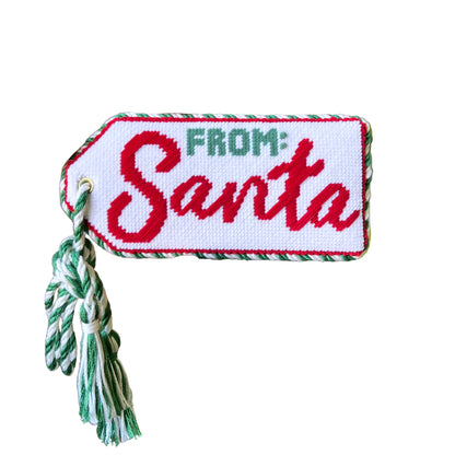 From Santa Gift Tag Needlepoint Canvas