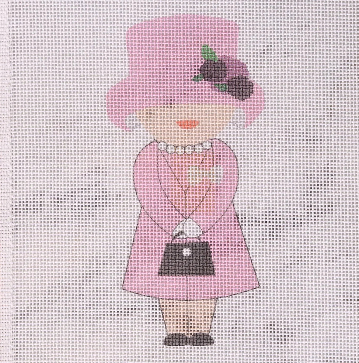 Elizabeth's Closet - Pink Dress Needlepoint Canvas