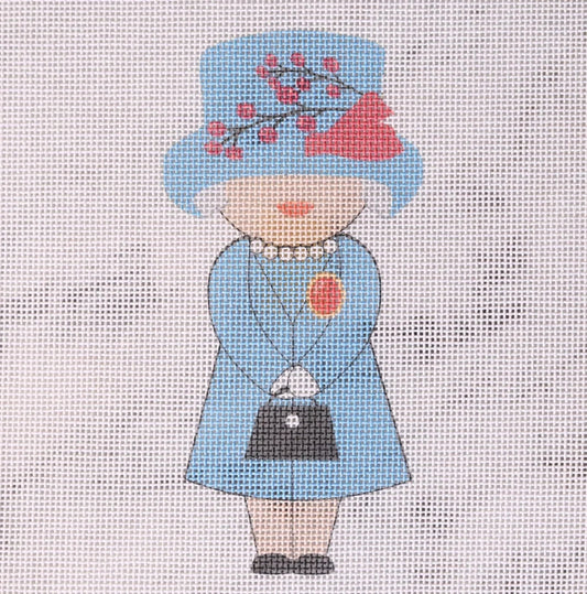 Elizabeth's Closet - Blue Dress Needlepoint Canvas