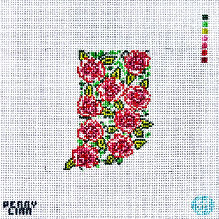 State Flowers - Indiana Needlepoint Canvas