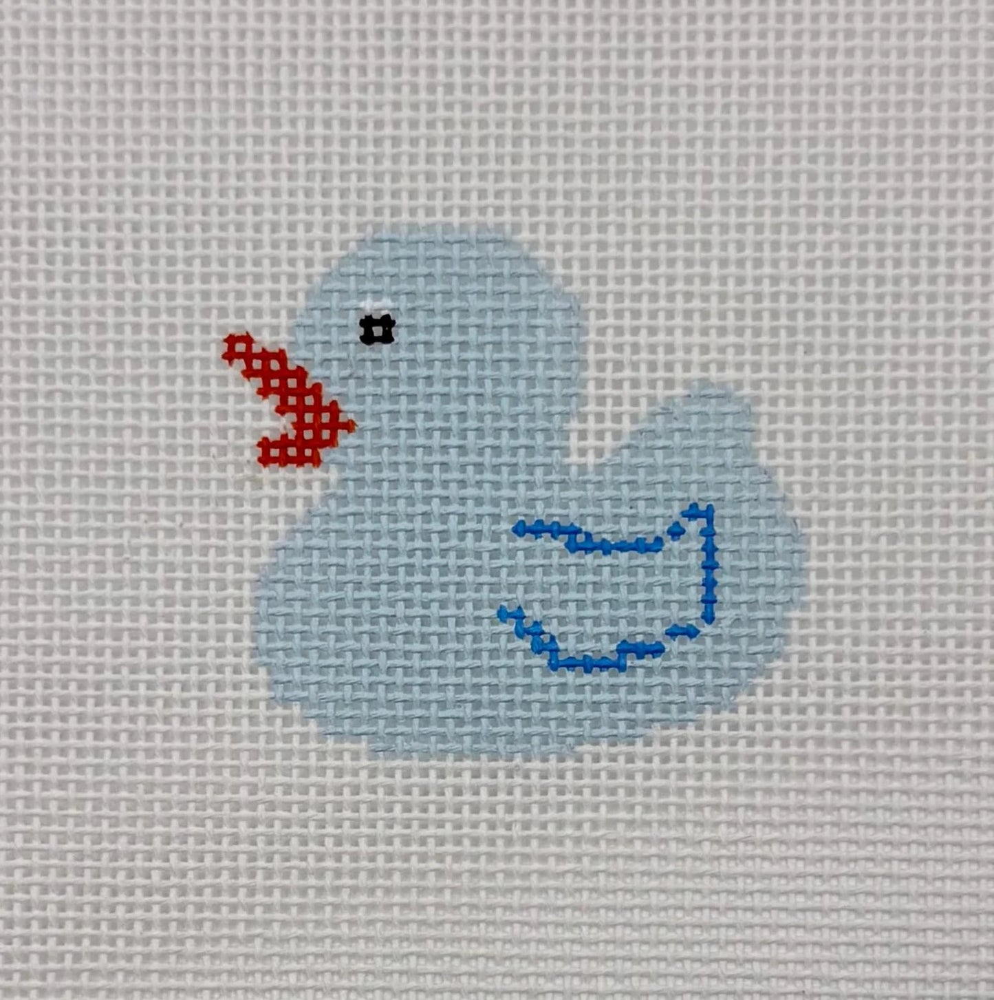 Mini Blue Rubber Duck Needlepoint Canvas