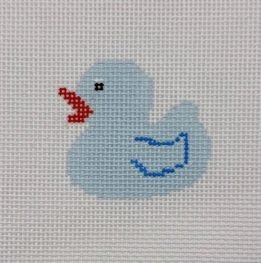 Mini Blue Rubber Duck Needlepoint Canvas