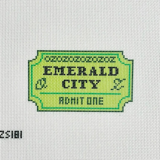 Emerald City Ticket Needlepoint Canvas