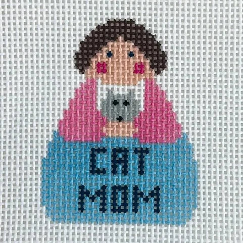 Cat Mom Stitch-It Angel Needlepoint Canvas