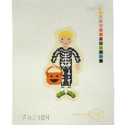 Trick or Treaters - Boy Skeleton Needlepoint Canvas