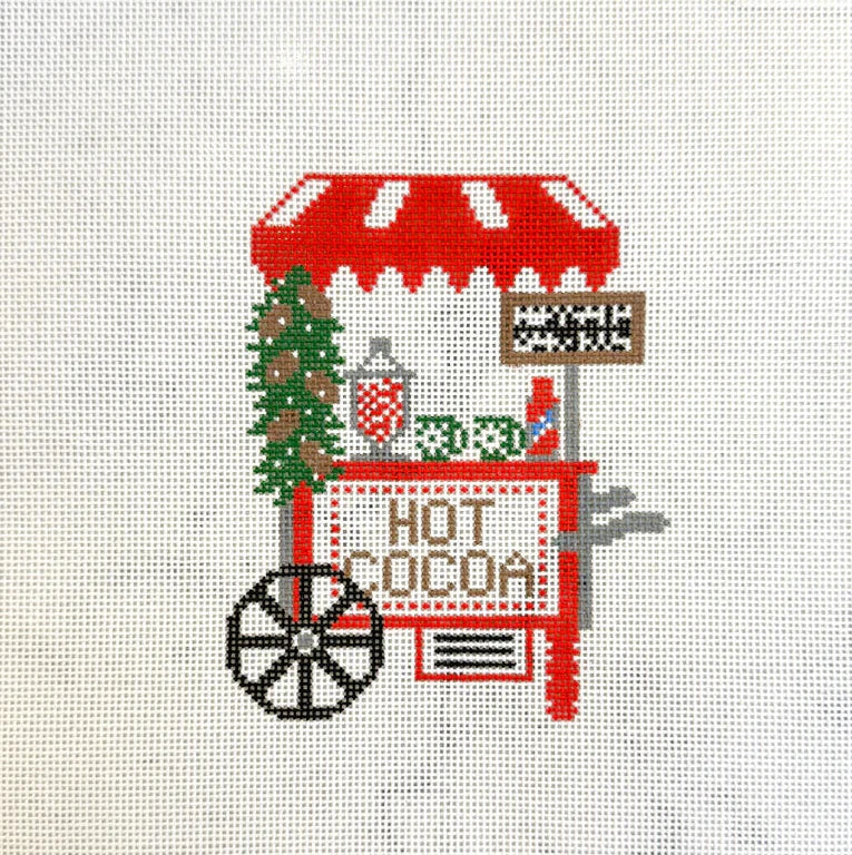 Hot Cocoa Cart Needlepoint Canvas