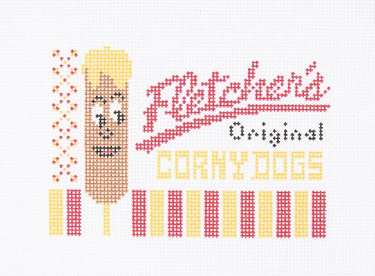 Fletcher's Corny Dogs Needlepoint Canvas