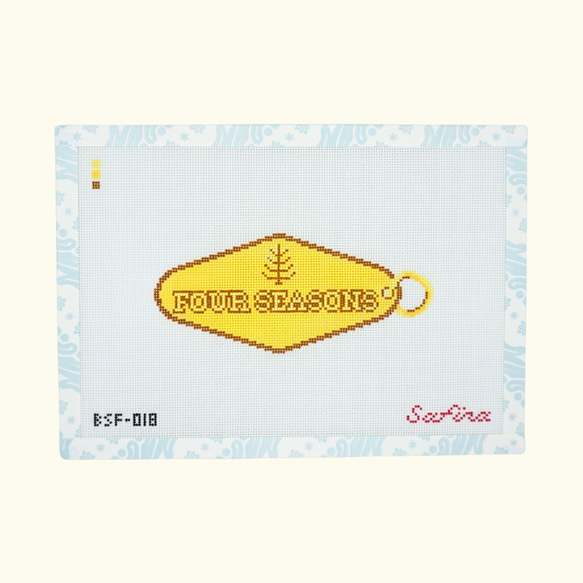 The Four Seasons Key Tag Needlepoint Canvas