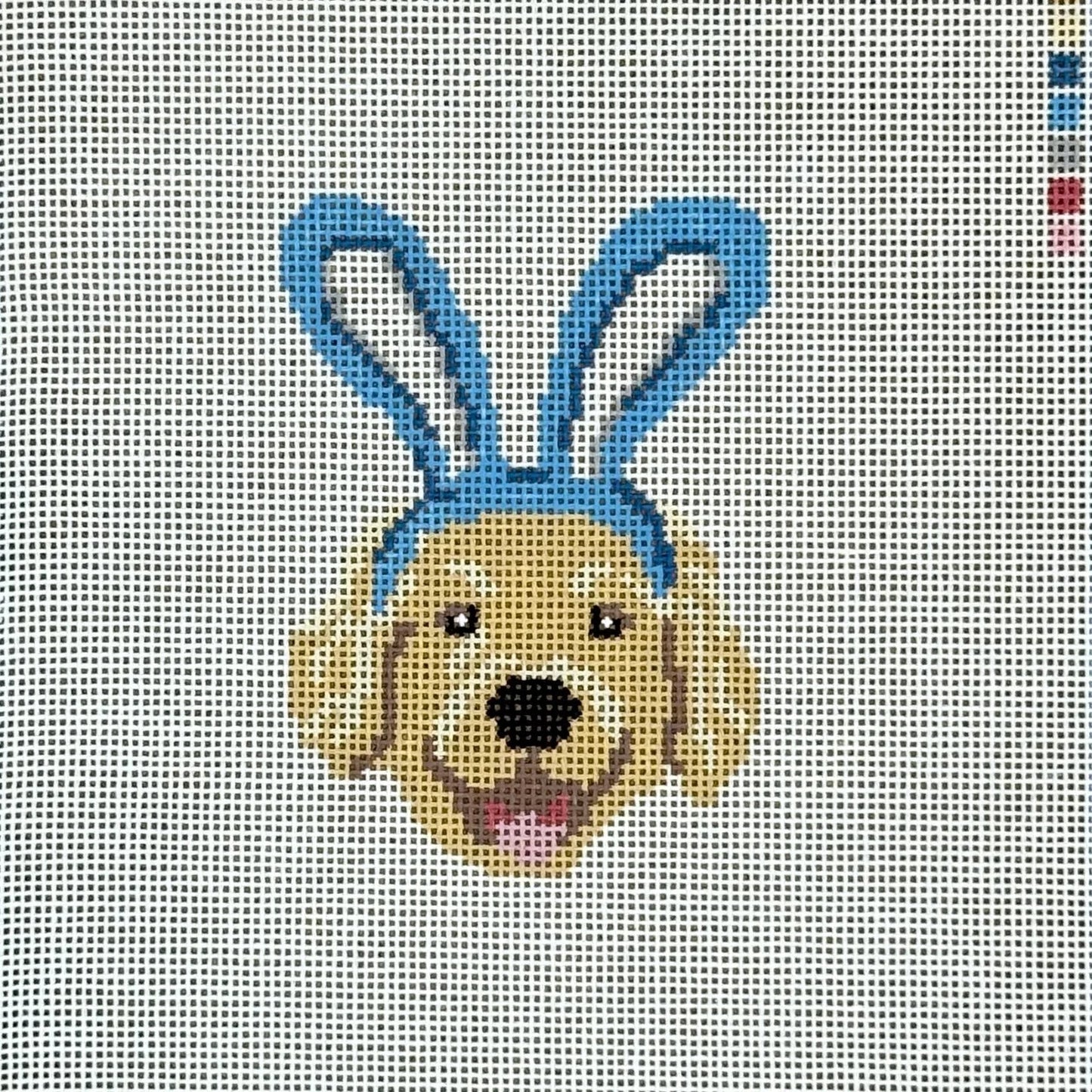 Easter Buddy - Golden Retriever Needlepoint Canvas