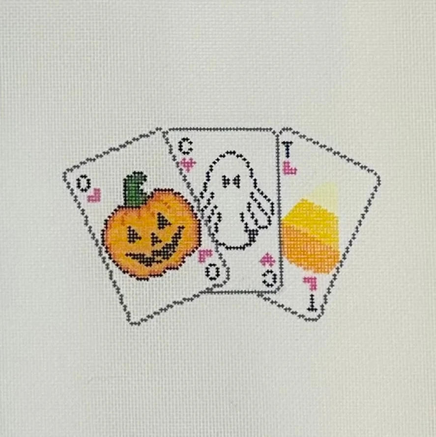 October Playing Cards Needlepoint Canvas
