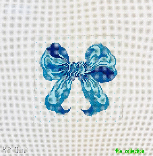 Small Bow - Blue Needlepoint Canvas