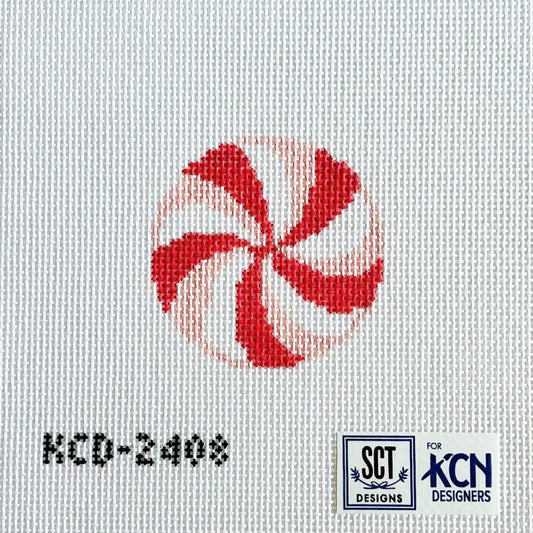 3" Red Peppermint Needlepoint Canvas