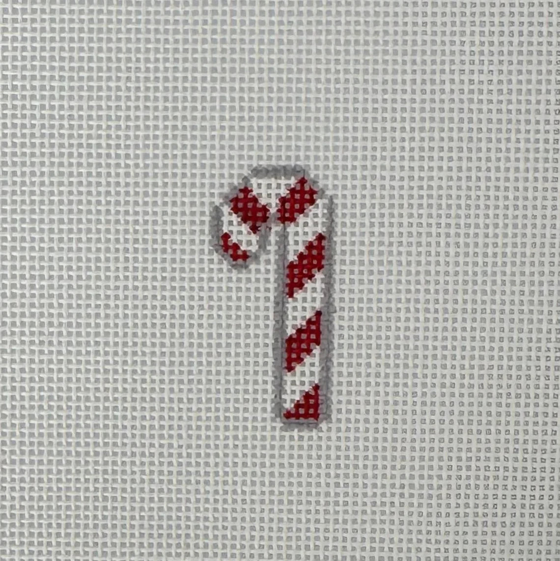 Mini Red Candy Cane Needlepoint Canvas