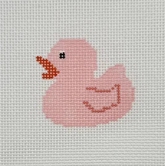 Mini Pink Rubber Duck Needlepoint Canvas