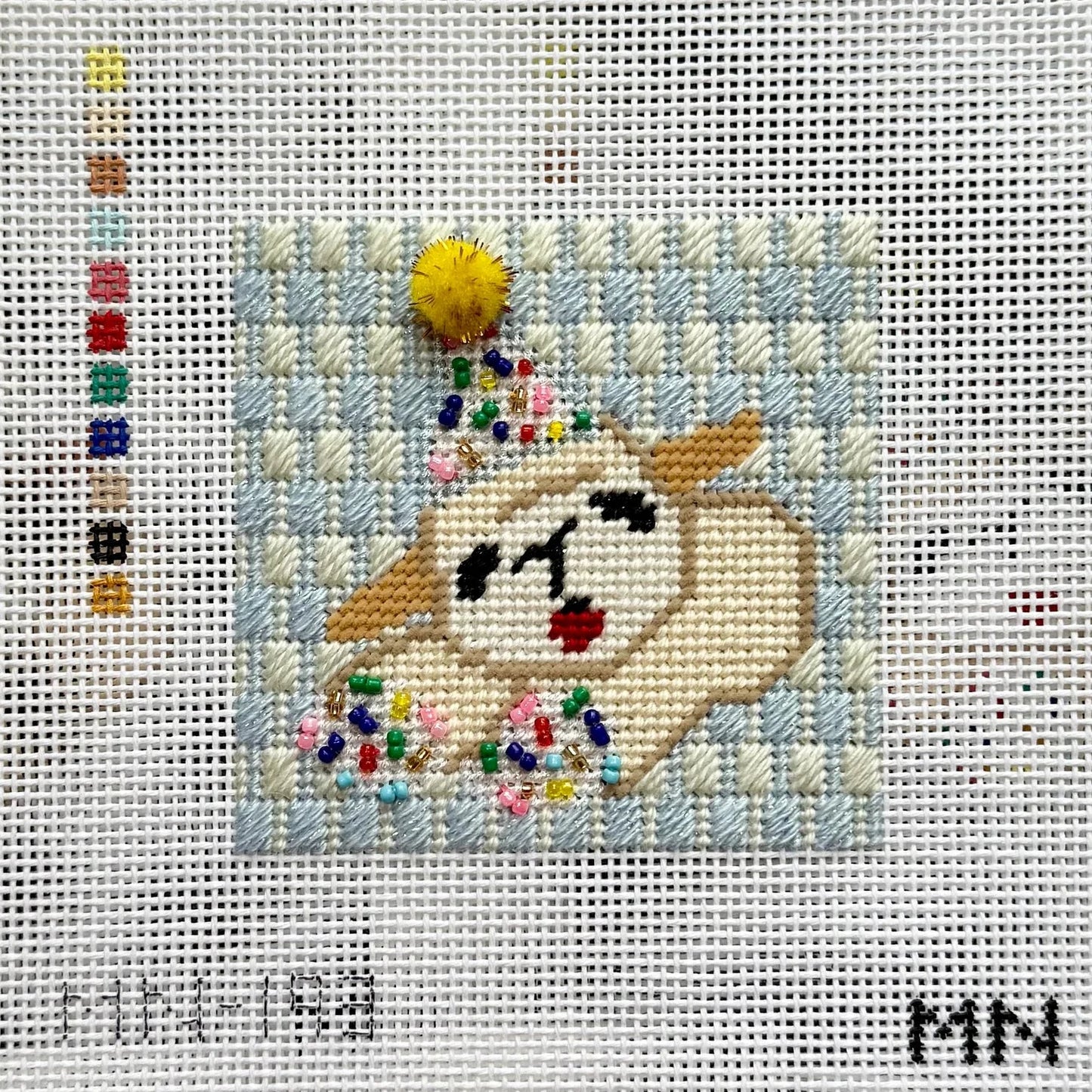 Birthday Lamb Dog Toy Needlepoint Canvas